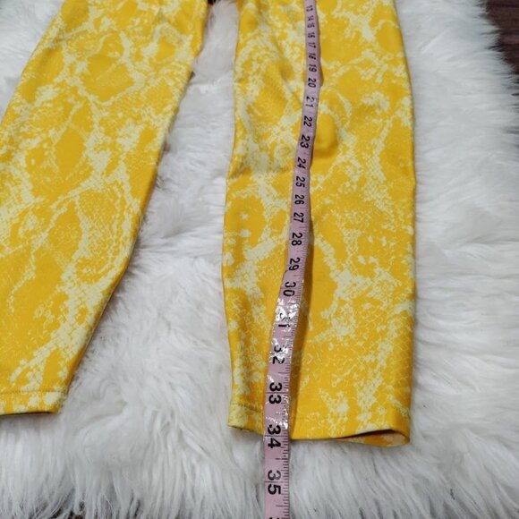 Carbon38 Yellow Snakeskin Print Leggings L - Picture 8 of 10